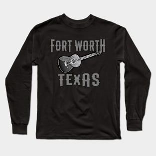 Fort Worth Texas Vintage Guitar Long Sleeve T-Shirt